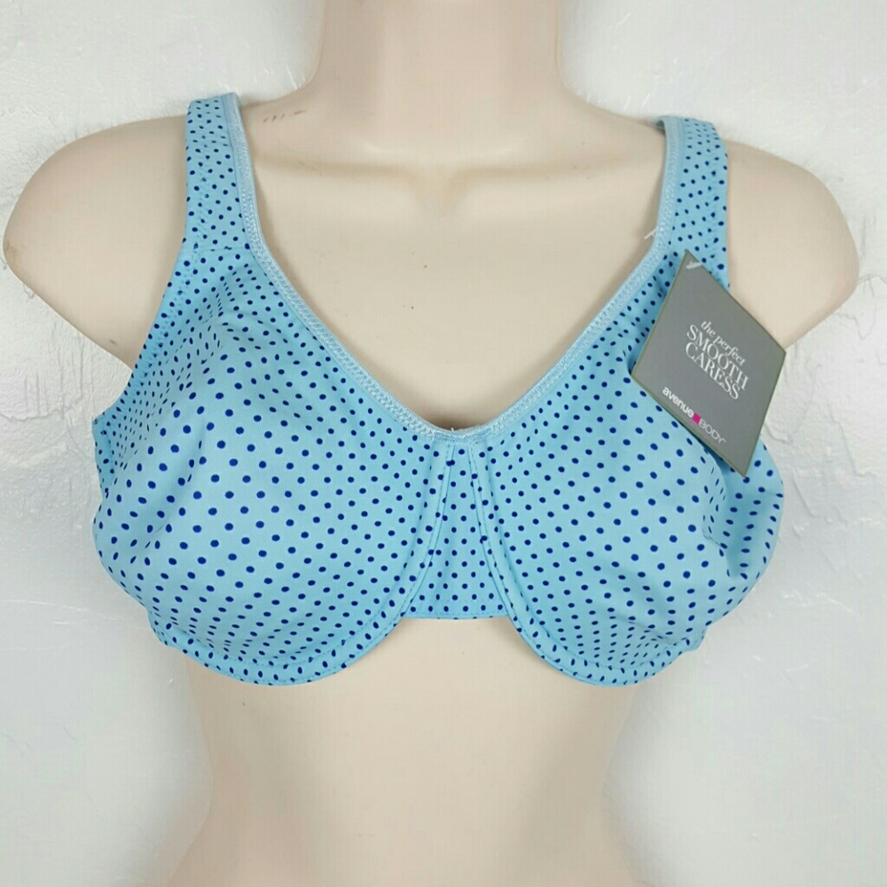 Avenue Body polka dots blue bra women New size 46DDD